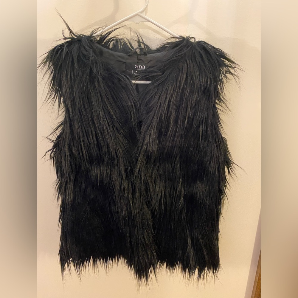 Black Faux Fur Vest